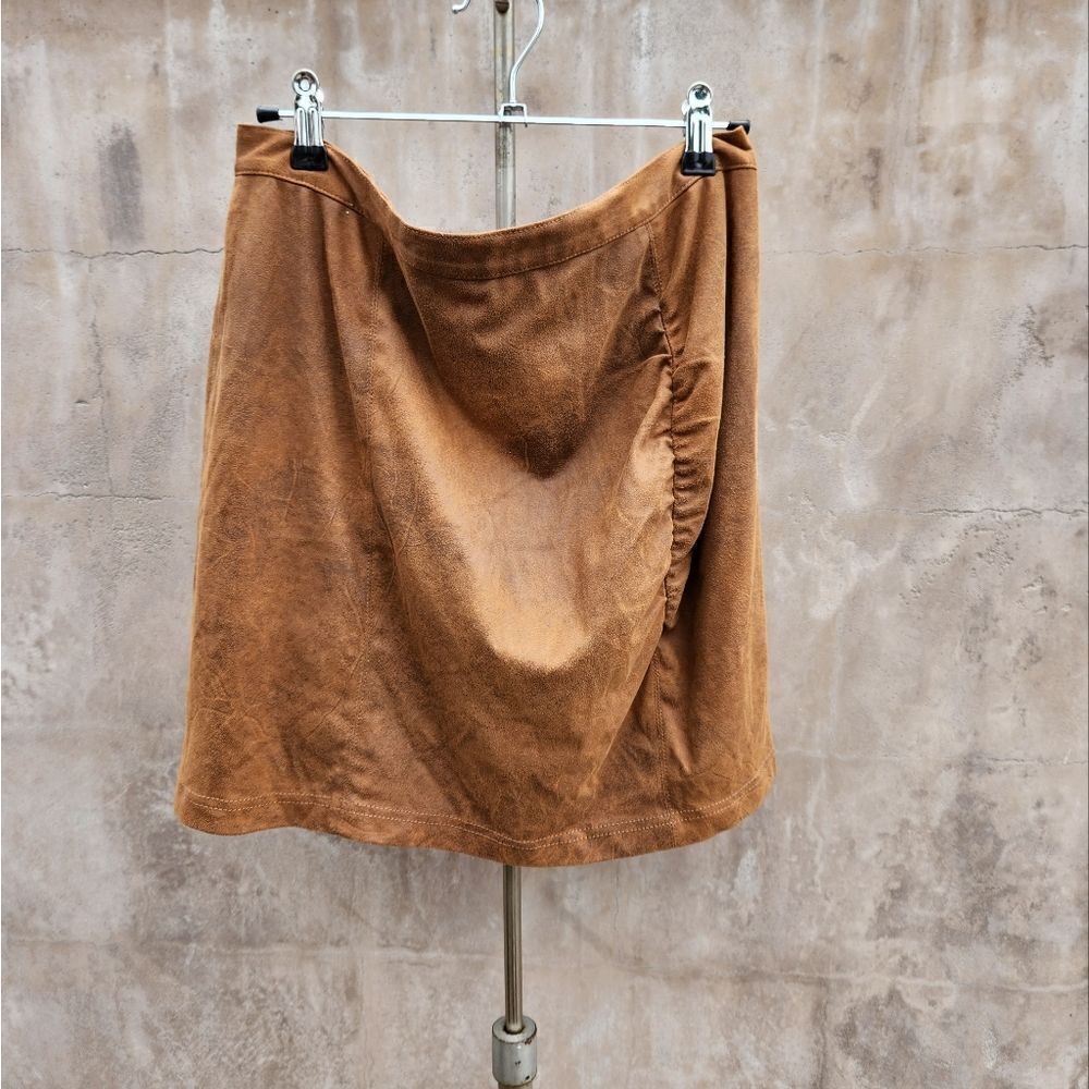 Free people faux leather suede mini skirt